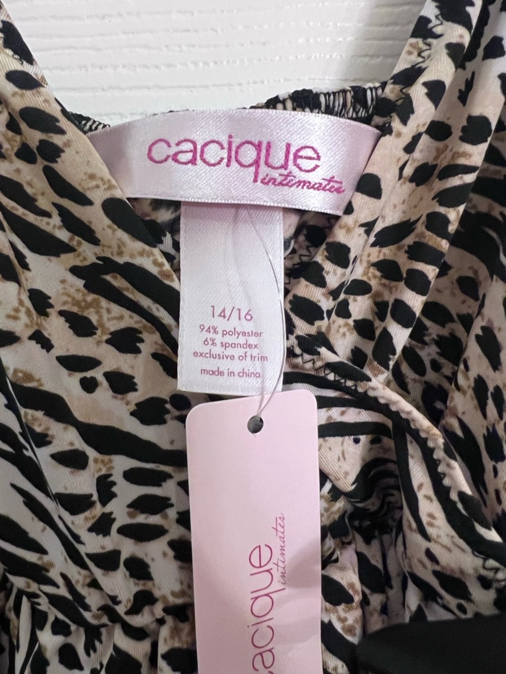 NWT Cacique Leopard-Print 2-piece Lingerie Set Chemise and Panties Sz 14 16 XL - Picture 5 of 7